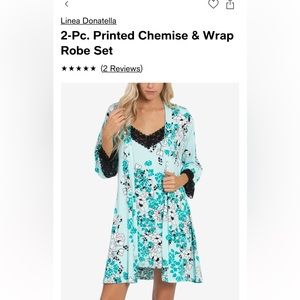 Linea Donatella Size S Floral Short Robe & Chemise set. Beautiful, NWOT.